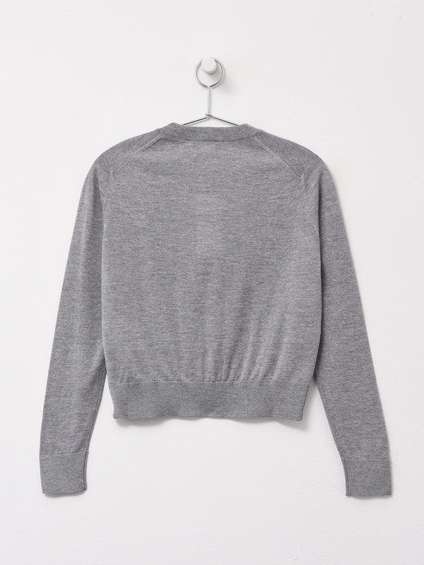 BABY FOX PATCH REGULAR CARDIGAN_MEDIUM GREY MELANG